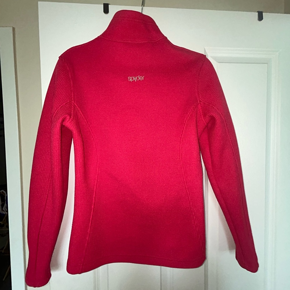 Spyder Pink Ribbed Ski Shell/Jacket Full Zip - Picture 4 of 5